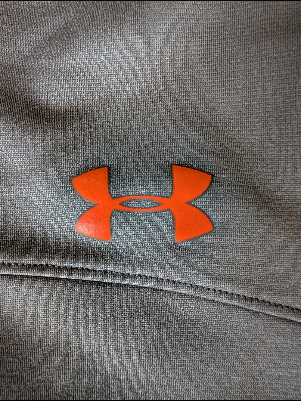 Boys Under Armour Gray Zip-Up Hoodie with Orange Logo Youth Large - Picture 6 of 7